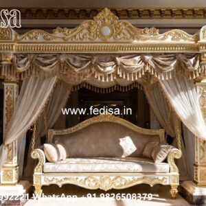 Wooden Swing Design with Floral Carving Patterns No-926