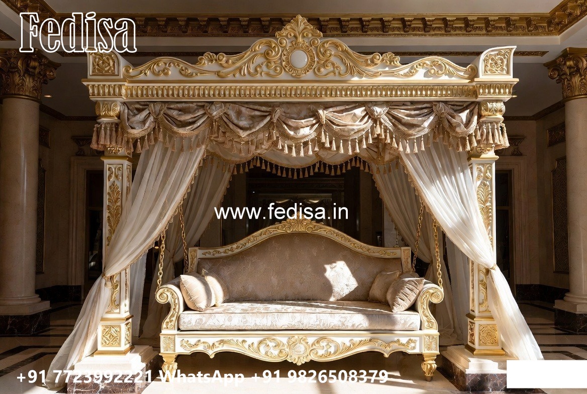 Wooden Swing Design with Floral Carving Patterns No-926