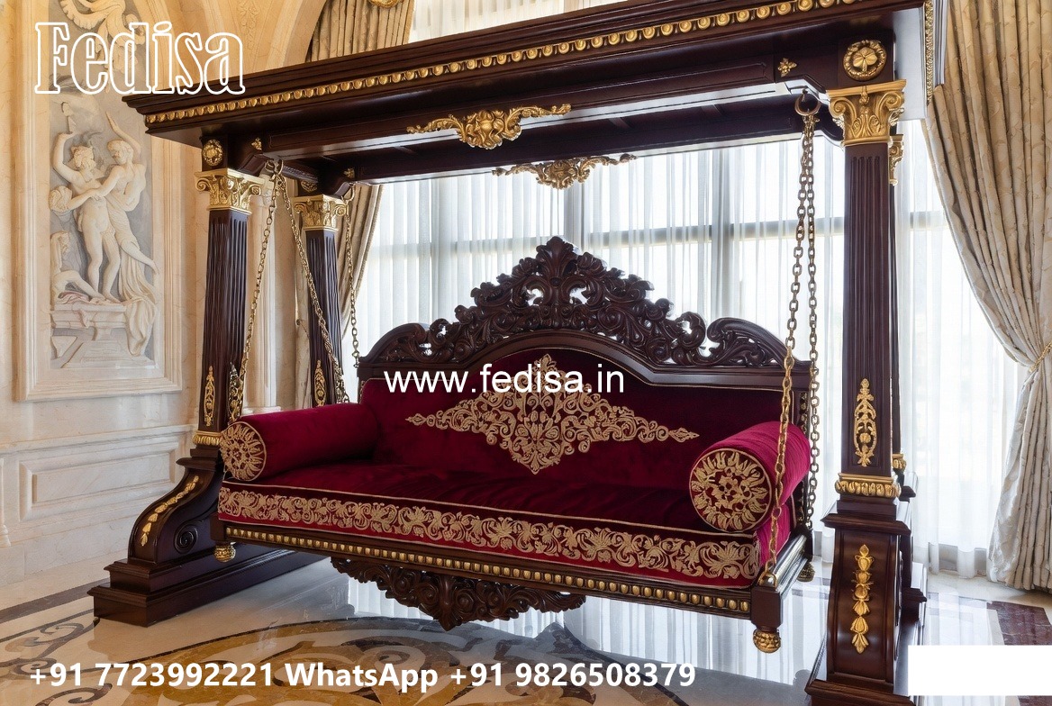 Decorative Wooden Swing Design for Elegant Sitting Area No-937