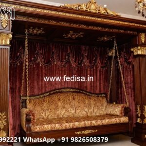 Wooden Swing Design with Intricate Handcrafted Details No-942