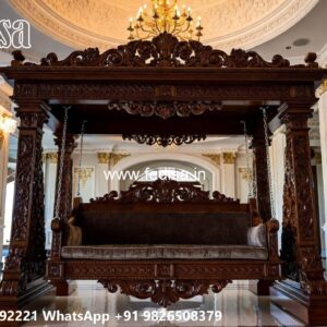 Wooden Swing Design with Handcrafted Royal Detailing No-964
