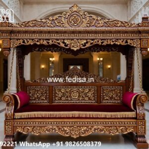 Wooden Swing Design with Classic Wooden Detailing No-989