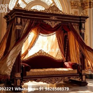 Artistic Wood Carving Swing Design with Floral Patterns No-1255