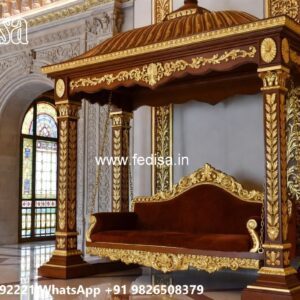 Indoor Wood Carving Swing Design for Stylish Seating Areas No-1263