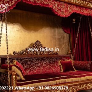 Traditional Wood Carving Swing Design with Floral Engraving No-1268