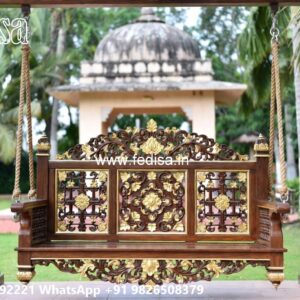Handcrafted Wood Carving Swing Design with Rich Detailing No-1271