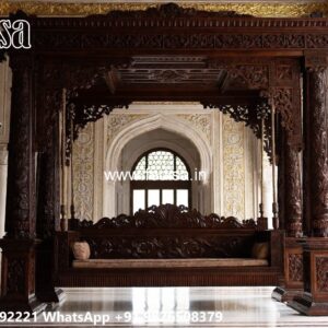 Premium Wood Carving Swing Design with Elegant Curves No-1283