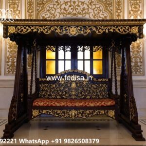 Handcrafted Wood Carving Swing Design for Grand Interiors No-1284