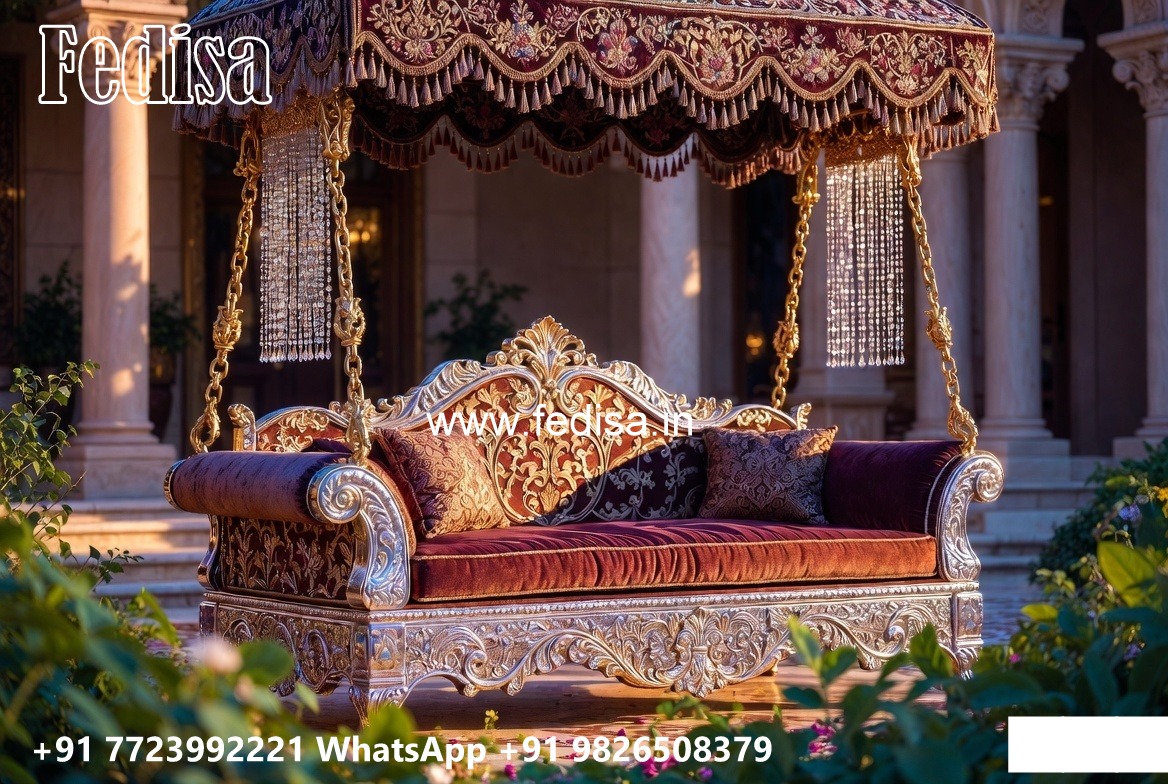 Elegant Wood Carving Swing Design with Royal Craftsmanship No-1288