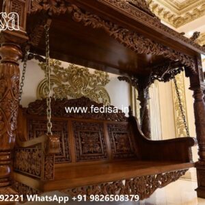 Indoor Wood Carving Swing Design for Stylish Home Ambience No-1289
