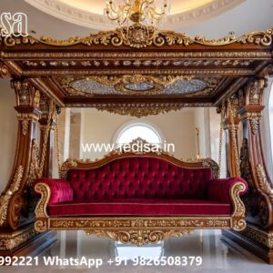 Artistic Wooden Swing Design with Detailed Carving Style No-1292