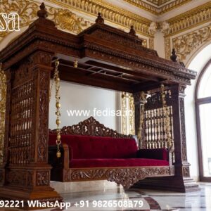 Handcrafted Wood Carving Swing Design with Palace Elegance No-1297