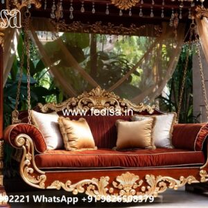 Wood Carving Swing Design with Elegant Decorative Finish No-1298