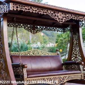 Wood Carving Swing Design with Intricate Wooden Patterns No-1301