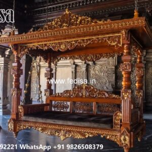 Beautiful Wood Carving Swing Design for Luxury Apartments No-1302