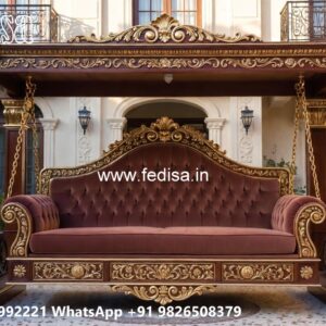 Luxury Wood Carving Swing Design with Elegant Backrest No-1307