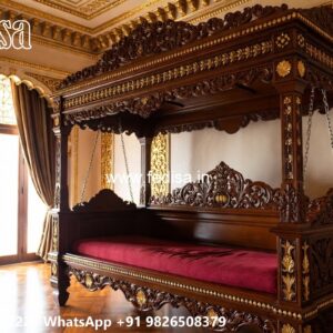Beautiful Wood Carving Swing Design for Indoor Hall Areas No-1328