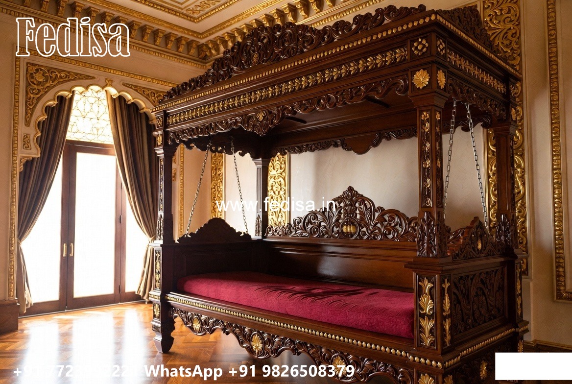 Beautiful Wood Carving Swing Design for Indoor Hall Areas No-1328