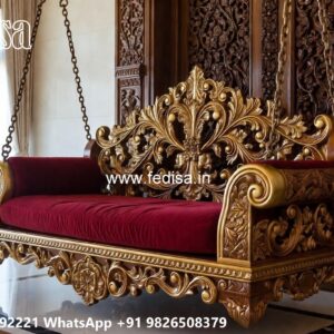 Indoor Wood Carving Swing Design with Artistic Charm No-1329