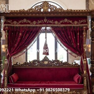 Luxury Wood Carving Swing Design for Spacious Family Rooms No-1333