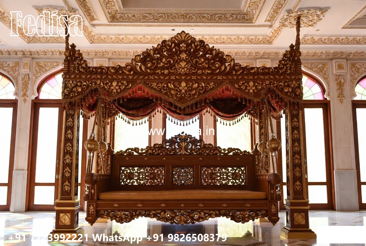 Wood Carving Swing Design with Stylish Decorative Features No-1335