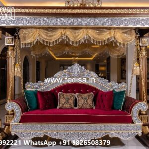 Wood Carving Swing Design with Decorative Hanging Chains No-1339