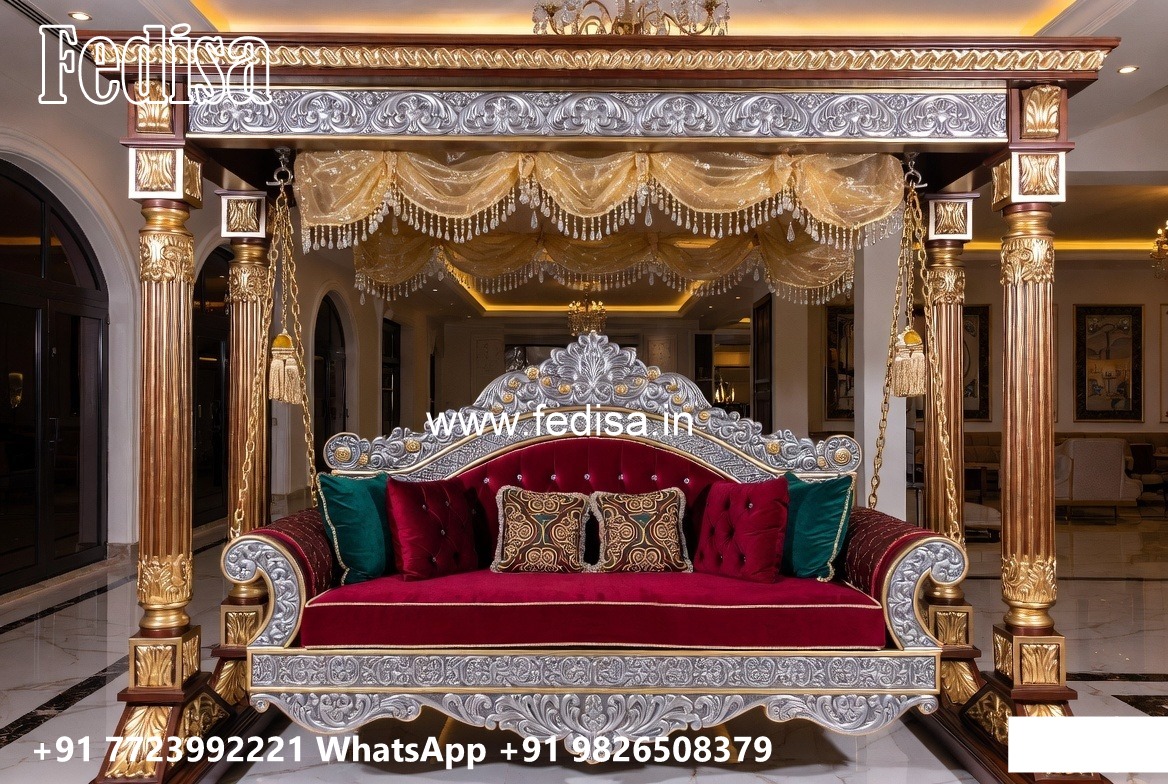 Wood Carving Swing Design with Decorative Hanging Chains No-1339