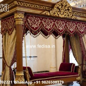 Luxury Wood Carving Swing Design with Rich Craftsmanship No-1341