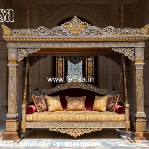Elegant Wood Carving Swing Design with Vintage Wooden Appeal No-1349