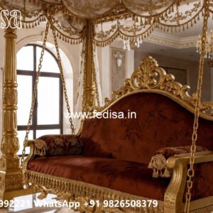 Premium Indoor Wooden Swing Design with Cushion Comfort No-1377