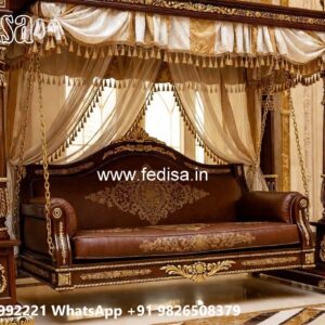 Wooden Swing Design with Rich Teak Wood Texture No-1386