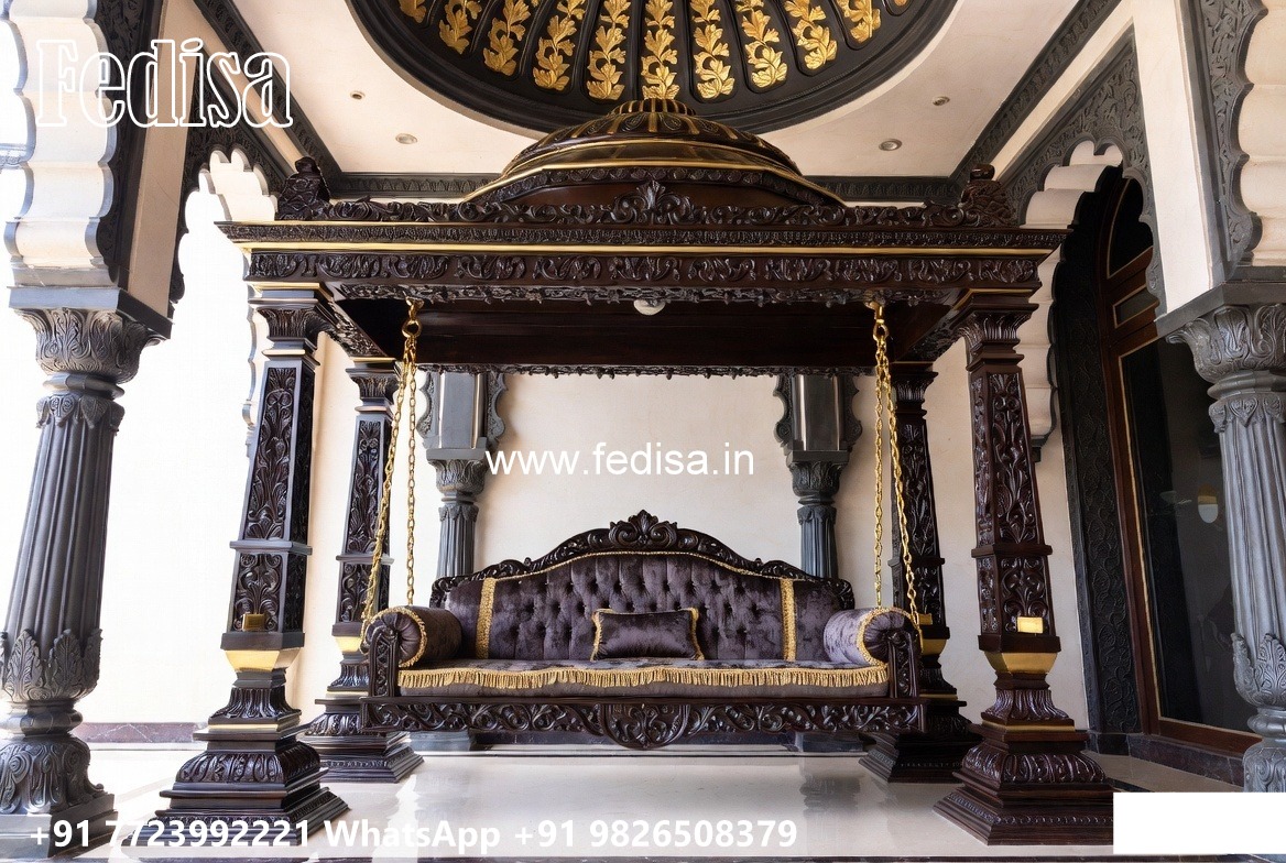 Decorative Wooden Swing Design for Elegant Sitting Area No-1387
