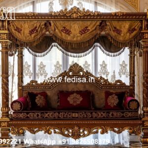 Wooden Swing Design with Intricate Handcrafted Details No-1392