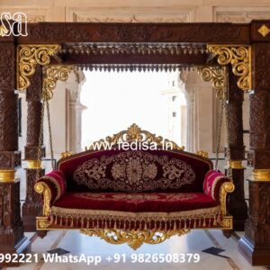 Wooden Swing Design with Decorative Cushion Arrangement No-1426