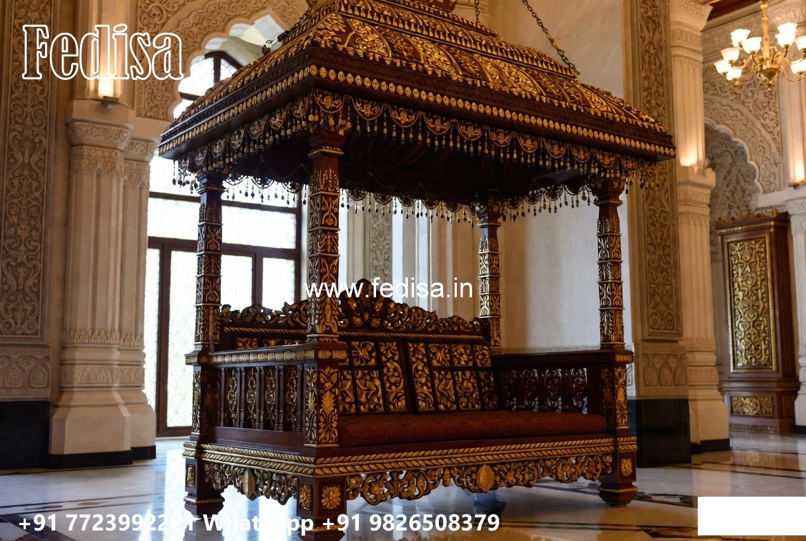 Wooden Swing Design with Elegant Carved Backrest No-1431