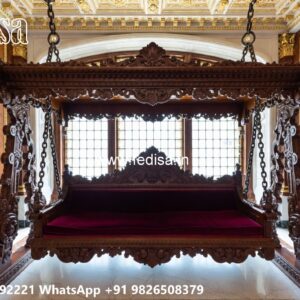 Stylish Wooden Swing Design for Relaxed Home Decor No-1434