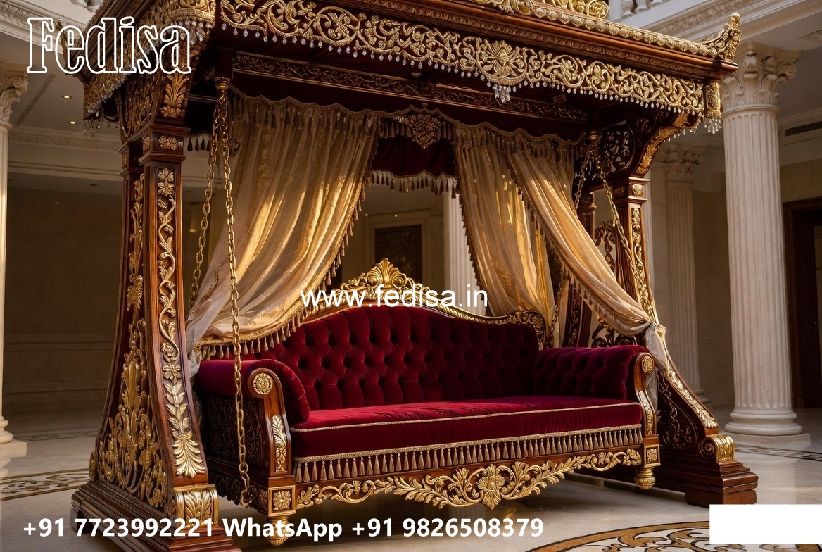 Wooden Swing Design with Classic Wooden Detailing No-1439