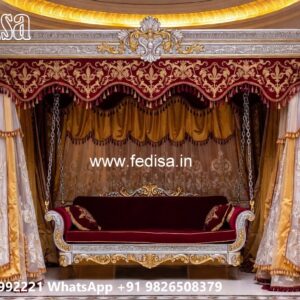 Artistic Wood Carving Swing Design with Floral Patterns No-1705