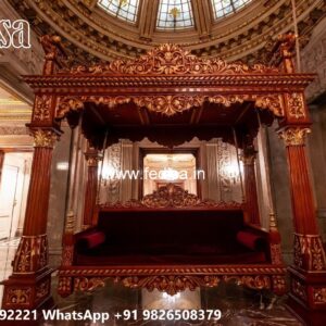 Elegant Wood Carving Swing Design with Handcrafted Details No-1710
