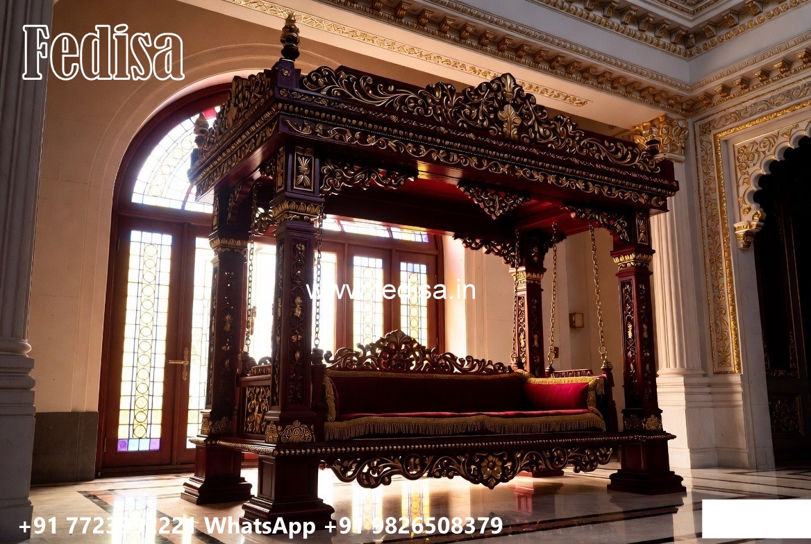 Designer Wood Carving Swing Design for Luxury Villas No-1711