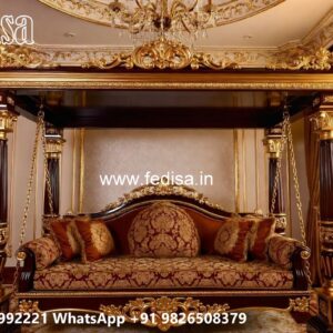 Indoor Wood Carving Swing Design for Stylish Seating Areas No-1713
