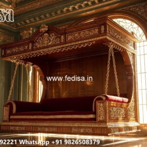 Wood Carving Swing Design with Decorative Wooden Artwork No-1714