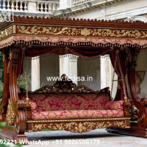 Classic Wood Carving Swing Design for Timeless Home Decor No-1716