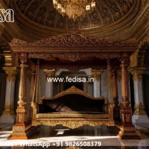 Elegant Wood Carving Swing Design for Family Relaxation No-1725