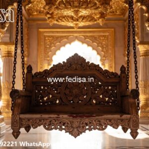 Handcrafted Wood Carving Swing Design for Grand Interiors No-1734