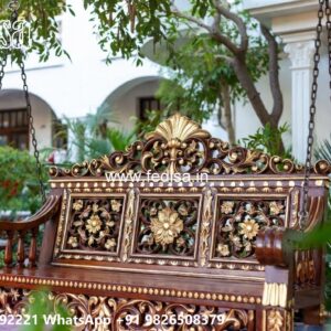 Luxury Wood Carving Swing Design with Decorative Chains No-1735