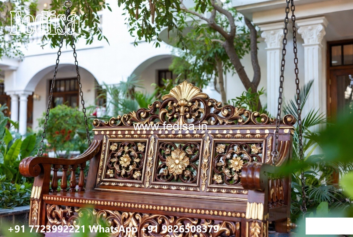 Luxury Wood Carving Swing Design with Decorative Chains No-1735