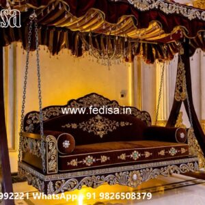 Elegant Wood Carving Swing Design with Royal Craftsmanship No-1738