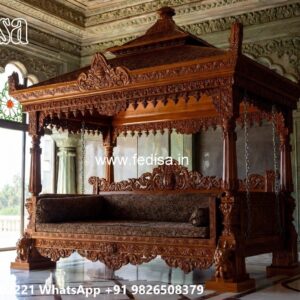 Wood Carving Swing Design with Antique Wooden Texture No-1740
