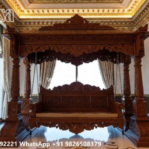 Vintage Wood Carving Swing Design with Decorative Beauty No-1746
